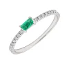Anillo Aura Esmeralda Diamantes G-VS Oro Blanco 18K
