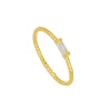 Anillo Baguette Plata Dorada
