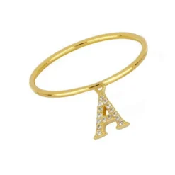Anillo Basic Letter Plata Dorada
