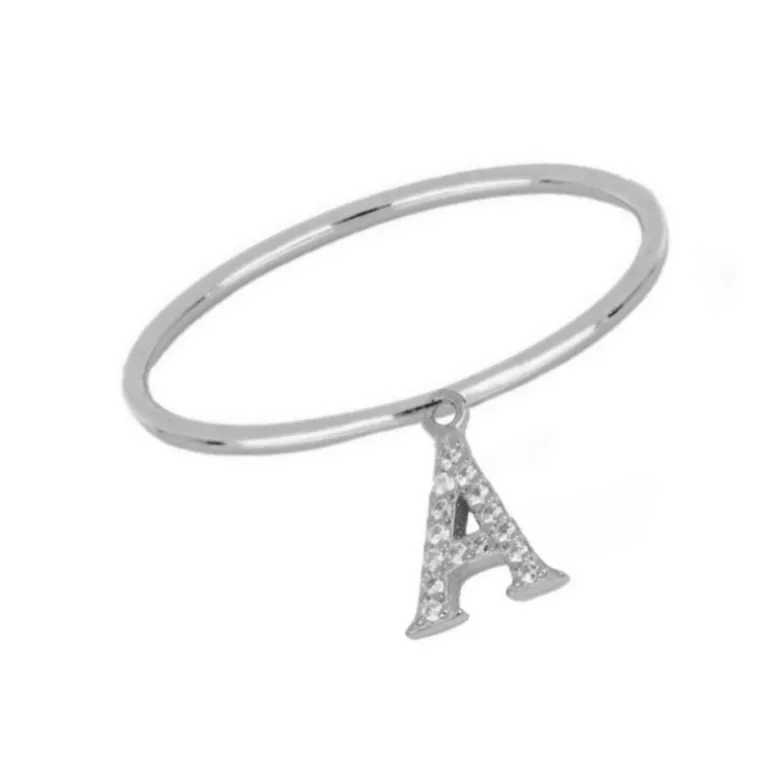 Anillo Basic Letter Plata