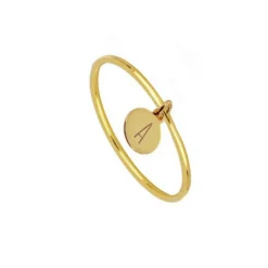 Anillo Basic Medal Plata Dorada