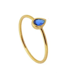 Anillo Belisa Blue Plata Dorada