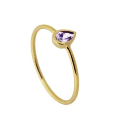 Anillo Belisa Lila Plata Dorada