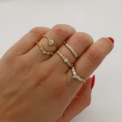 Anillo Bonnie Plata Dorada