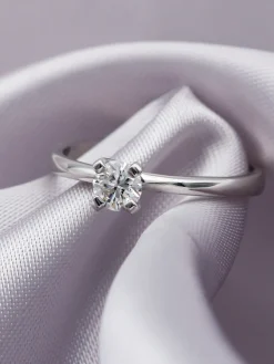 Anillo Brisa Diamante 0,30ct D-VVS1 GIA Oro Blanco 18K