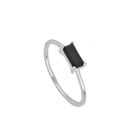 Anillo Budapest Black Plata