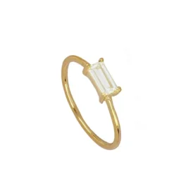 Anillo Budapest Circonita Plata Dorada