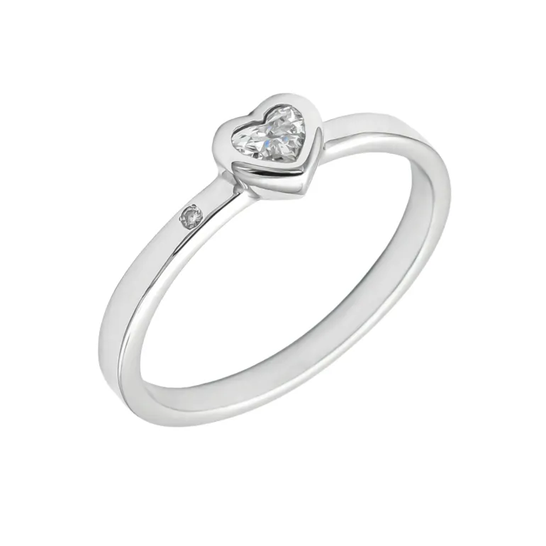 Anillo Corazón Diamante 0,16ct G-VS Oro Blanco 18K
