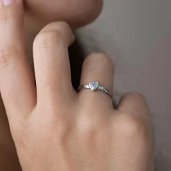 Anillo Corazón Diamante 0,16ct G-VS Oro Blanco 18K