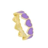 Anillo Corazones Lila Plata Dorada