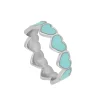 Anillo Corazones Turquesa Plata
