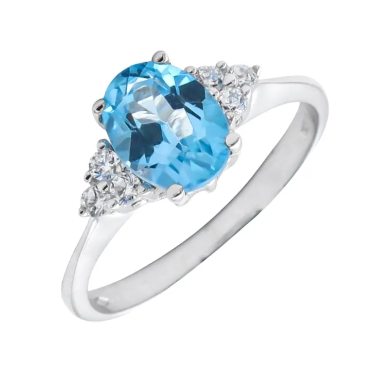 Anillo DeepBlue Topacio Azul Oro 18K