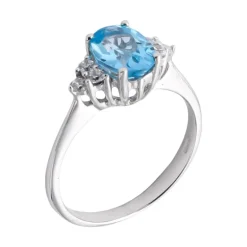 Anillo DeepBlue Topacio Azul Oro 18K