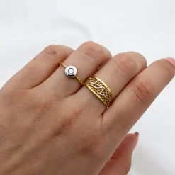 Anillo Delfi Oro Bicolor 18K