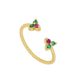 Anillo Doble Snow Colore Plata Dorada