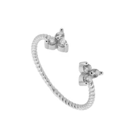 Anillo Doble Snow Plata