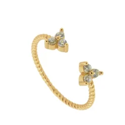 Anillo Doble Snow Plata Dorada