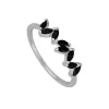 Anillo Dois Black Plata