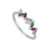 Anillo Dois Multicolor Plata