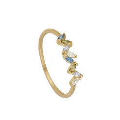 Anillo Dois Plata Dorada