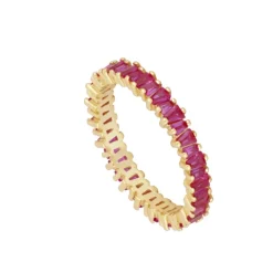 Anillo Dulce Fucsia Plata Dorada