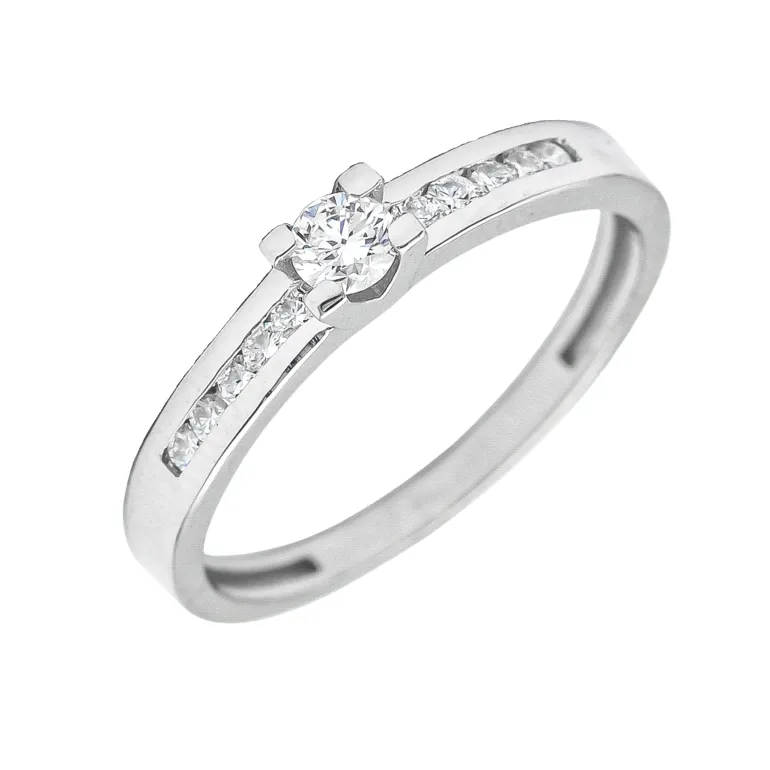 Anillo Dunya Diamantes 0,30ct E-VS1 Oro Blanco 18K