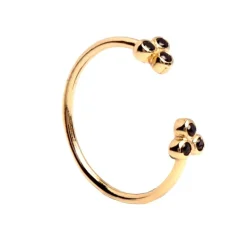 Anillo Elisa Black Plata Dorada