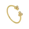 Anillo Elisa Circonitas Plata Dorada