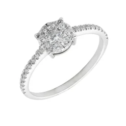 Anillo Eliza Diamantes 0,40ct DF-VS1 Oro Blanco 18K