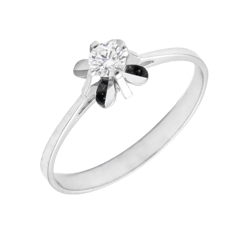 Anillo Florencia Diamante 0,16ct E-VS1 Oro Blanco 18K