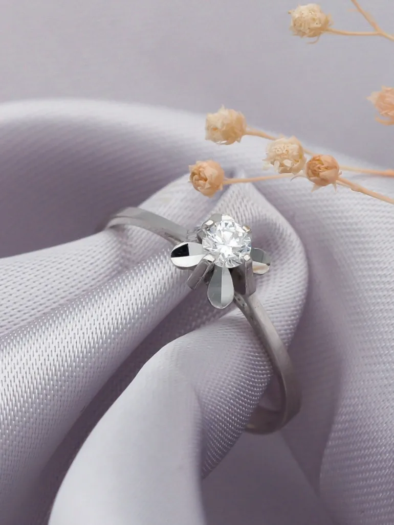 Anillo Florencia Diamante 0,16ct E-VS1 Oro Blanco 18K