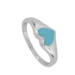 Anillo Heart Turquesa Plata
