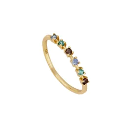 Anillo Jade Plata Dorada