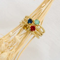 Anillo Kalei Blue Plata Dorada
