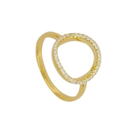 Anillo Karma Circonitas Plata Dorada
