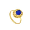 Anillo Kin Blue Plata Dorada