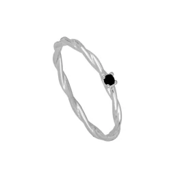 Anillo Kyra Black Plata