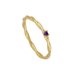 Anillo Kyra Lila Plata Dorada