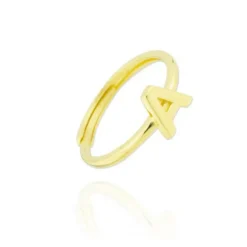 Anillo Letra Plata Dorada