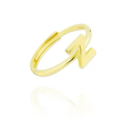 Anillo Letra Plata Dorada