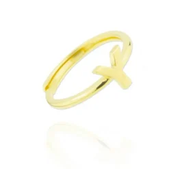 Anillo Letra Plata Dorada