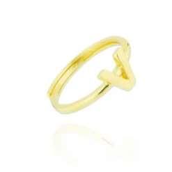 Anillo Letra Plata Dorada