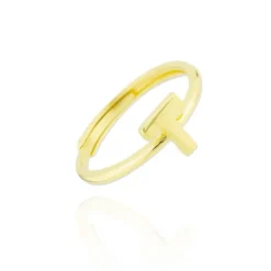 Anillo Letra Plata Dorada