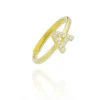 Anillo Letter Plata Dorada