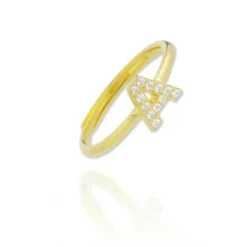 Anillo Letter Plata Dorada