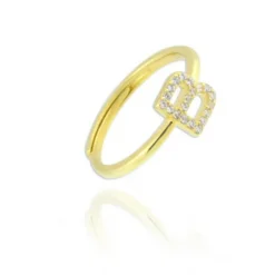 Anillo Letter Plata Dorada
