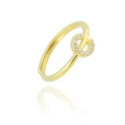 Anillo Letter Plata Dorada