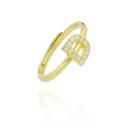 Anillo Letter Plata Dorada