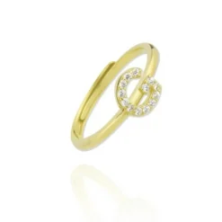 Anillo Letter Plata Dorada