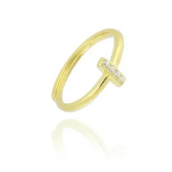 Anillo Letter Plata Dorada